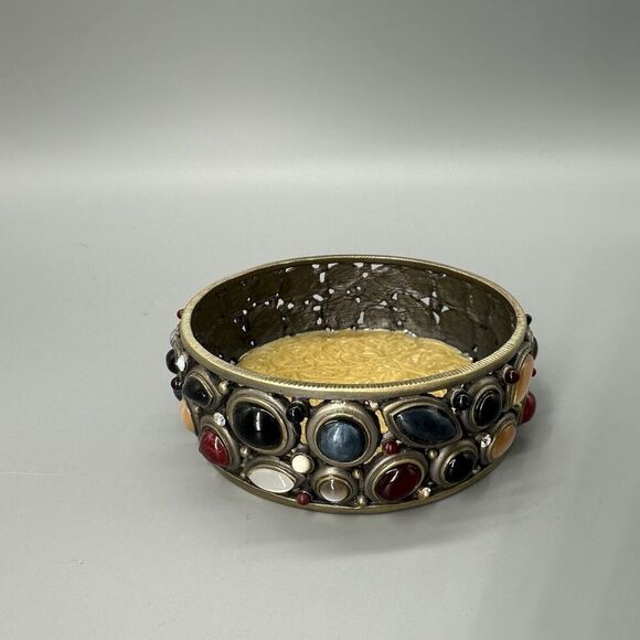 Olivia Riegel Trinket Box Candle Holder Jewelry Box Crystals Rhinestones NO LID - Picture 3 of 8